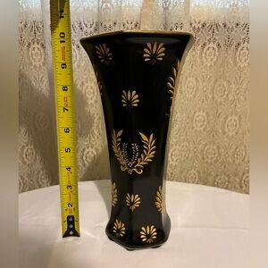 Andrea by Sadek - Gold and Blue Slender Vase
